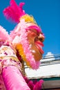 Carnival puppet in pink profile